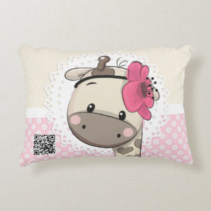 Coussin d'accès personnalisé pour bébé rose Giraff