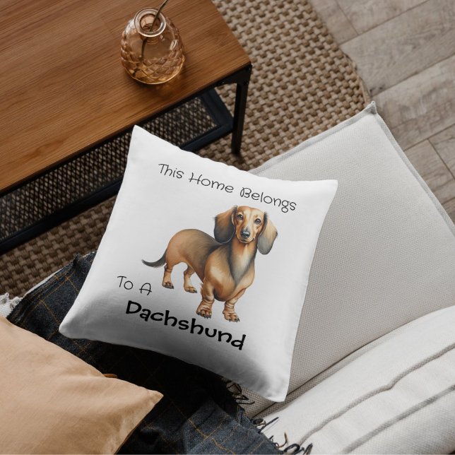 Coussin Dachshund Brun Personnaliser (Créateur téléchargé)