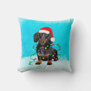 Coussin Dachshund Chien dans les lumières Casquettes de No