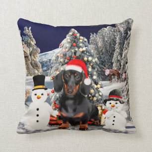 Coussin Dachshund Chien dans les lumières Casquettes de No