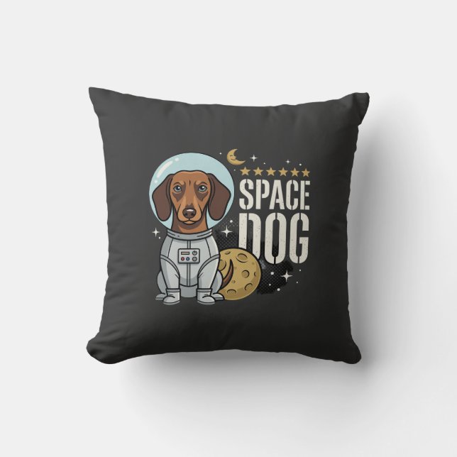 Coussin Dachshund Chien Spatial Astronaute Vecteur (Recto)