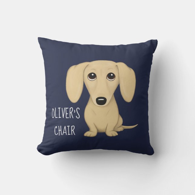 Coussin Dachshund Crème Dachshund Dog personnalisé (Recto)