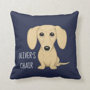 Coussin Dachshund Crème Dachshund Dog personnalisé