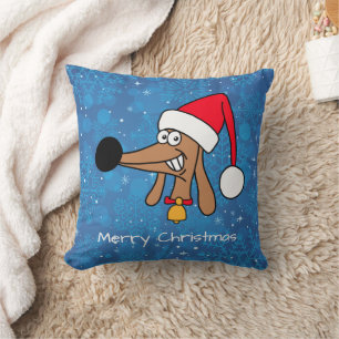 Coussin Dachshund de Noël festif