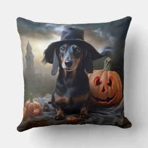 Coussin Dachshund Halloween effroi