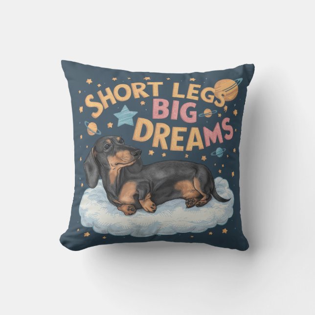 Coussin Dachshund Jambes courtes Gros rêves (Recto)