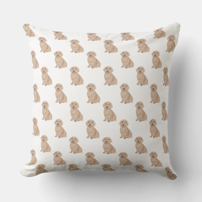 Coussin Dachshund (Long Haired, Rouge) (Recto)