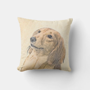 Coussin Dachshund (Longhaerien) Peinture - Art Chien origi