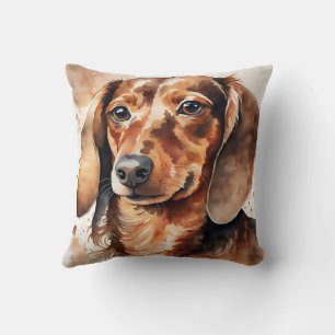 Coussin Dachshund marron 