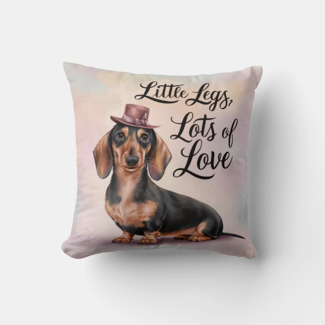 Coussin Dachshund Petits Jambes Beaucoup d'amour (Recto)