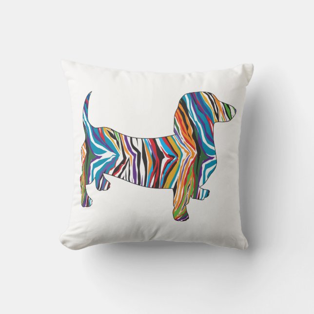 Coussin Dachshund psychédélique (Recto)