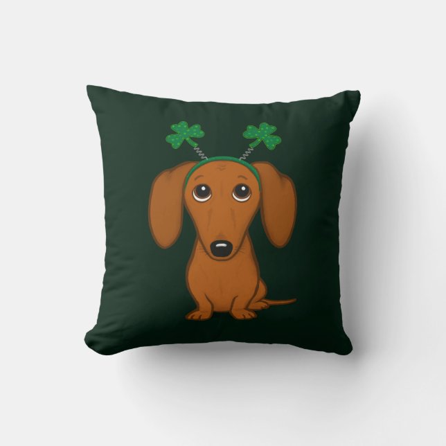 Coussin Dachshund Shamrocks de Dachshund, le chien de la f (Recto)