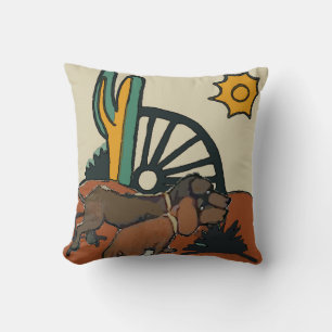 Coussin Dachshunds au désert occidental