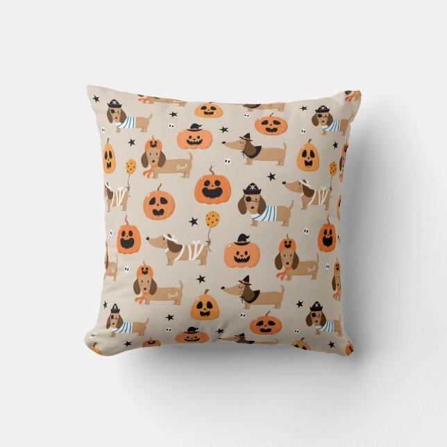 Coussin Dachshunds en Halloween Costumes Motif (Recto)