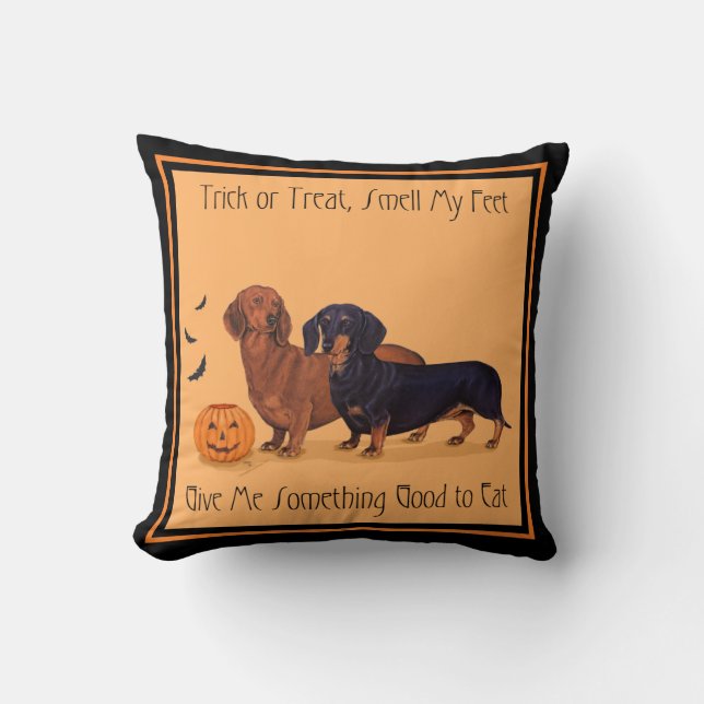 Coussin Dachshunds Halloween (Recto)
