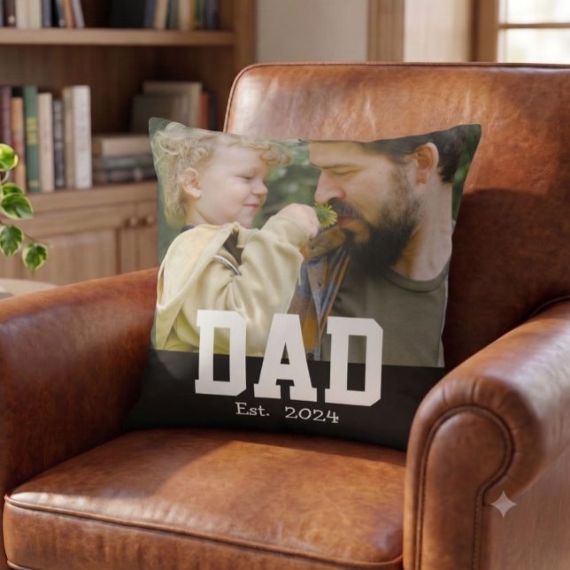 Coussin Dad a établi un texte moderne gras personnalisé (Créateur téléchargé)