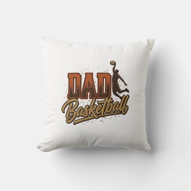 Coussin Dad Basketball Vintage Engraving Shirt Design_1 (Recto)