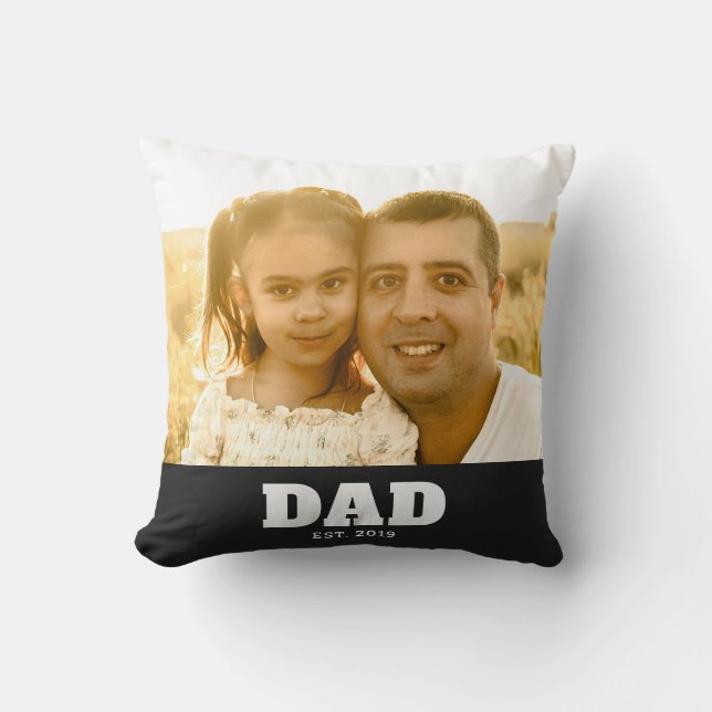 Coussin Dad Established Bold White & Black Photo (Recto)
