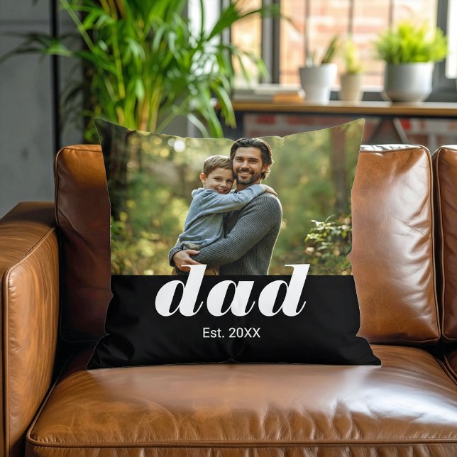 Coussin Dad Established Photo Father's Day (Créateur téléchargé)