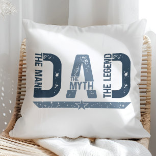 Coussin "DAD The Man Mith Legend" Fête des pères Cadeau