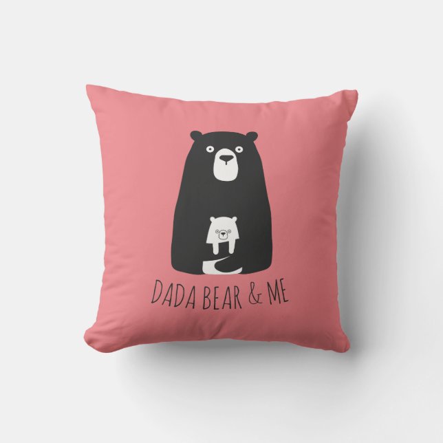 Coussin DADA BEAR & ME | Papa Enfants Fils Fils Ours Dada (Recto)
