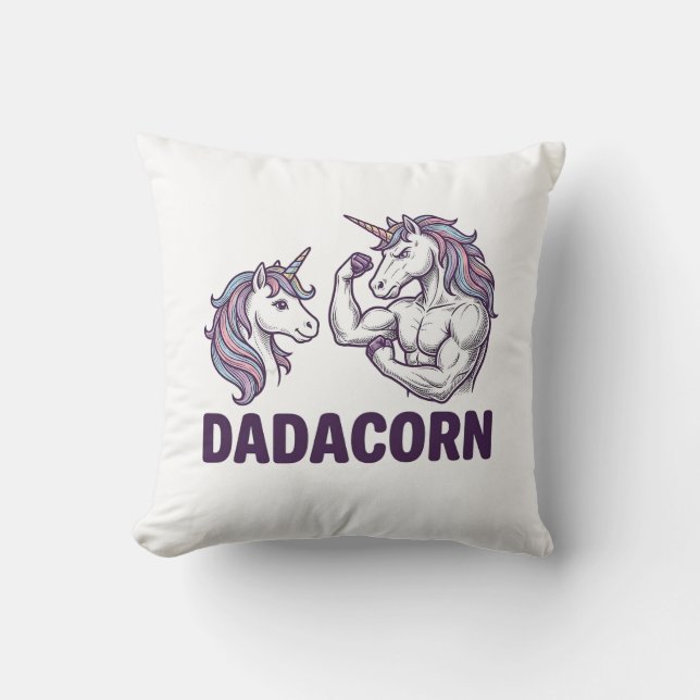 Coussin Dadacorn Licorne Drôle Papa Conception de Chemise  (Recto)