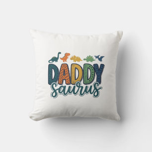 Coussin Daddy Saurus Conception de vecteur de papa dinosau