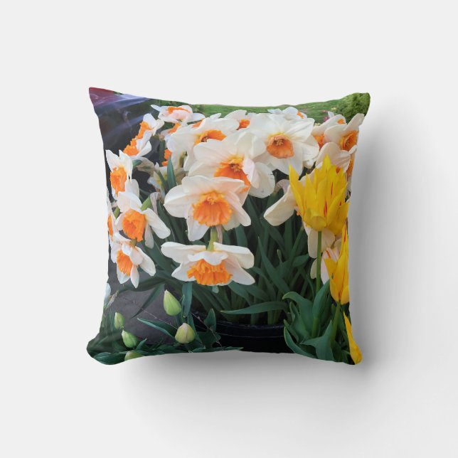 Coussin Daffodils et tulips, Oregon (Recto)