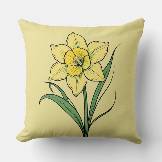 Coussin Daffodique jaune (Recto)