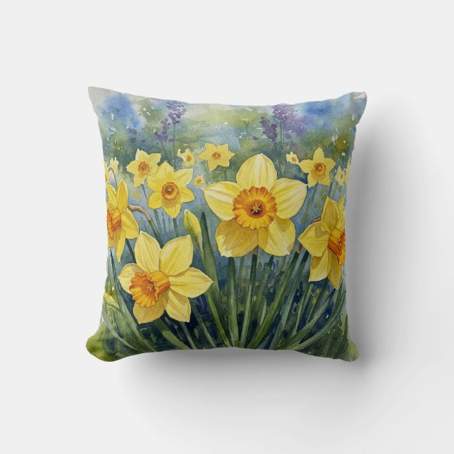 Coussin Daffodiques, Tulipes, Hyacinthes, Papillons Coussi (Recto)