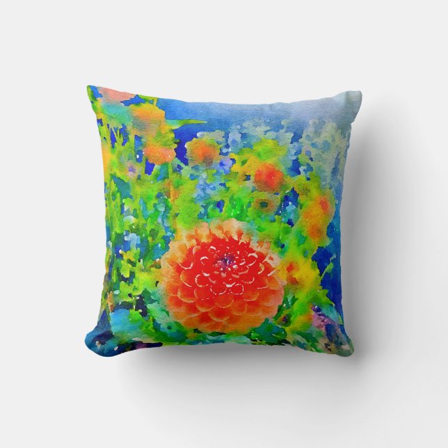 Coussin Dahlia brillante et audacieuse (Recto)