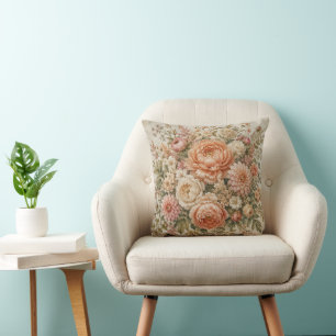 Coussin Dahlia Cottage Jardin Décoratif Teint de Pivoine P