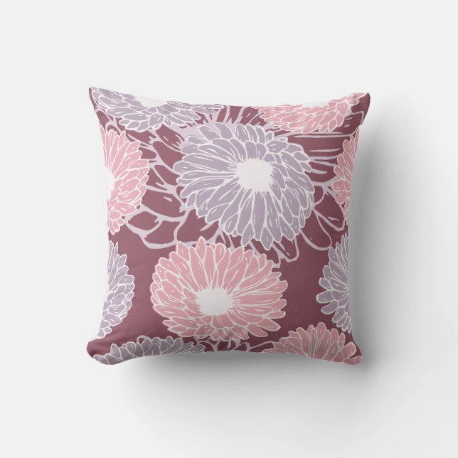 Coussin Dahlia fleurs sans couture motif (Recto)