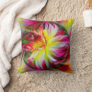 Coussin Dahlia Flower Art Abstrait