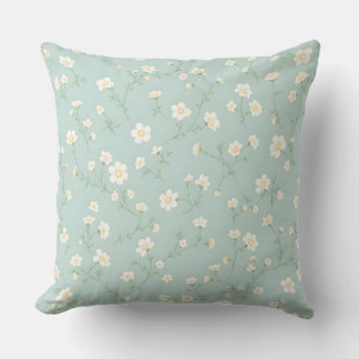 Coussin Dainty blanc motif floral.Moderne extérieur