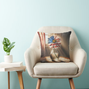 Coussin Daisée Du Drapeau Américain Dans Les Poutres De So