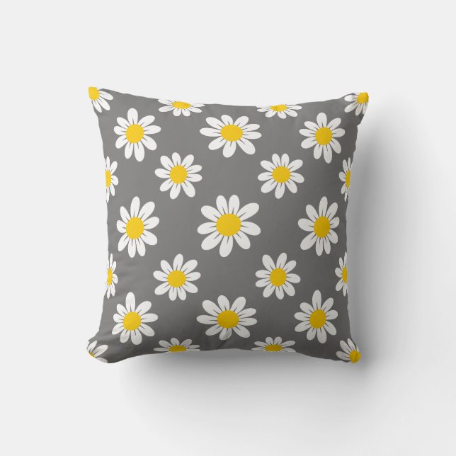 Coussin Daisies de White Yellow (Recto)