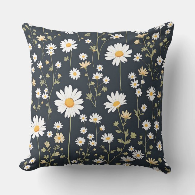Coussin Daisy Meadow motif floral.Moderne extérieur (Recto)