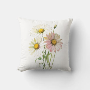 Coussin Daisy Watercolor Flower Moderne Professionnel