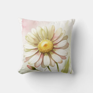Coussin Daisy Watercolor Flower Moderne Professionnel