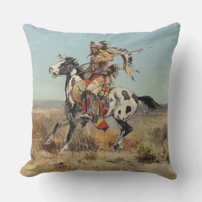 Coussin "Dakota Chief" de Charles M Russell (Recto)