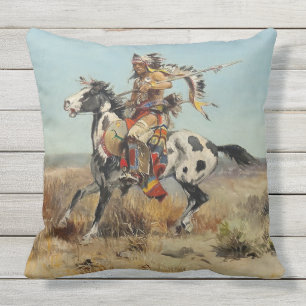 Coussin « Dakota Chief » par Charles M. Russell