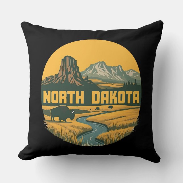 Coussin Dakota du Nord États-Unis d'Amérique (Recto)
