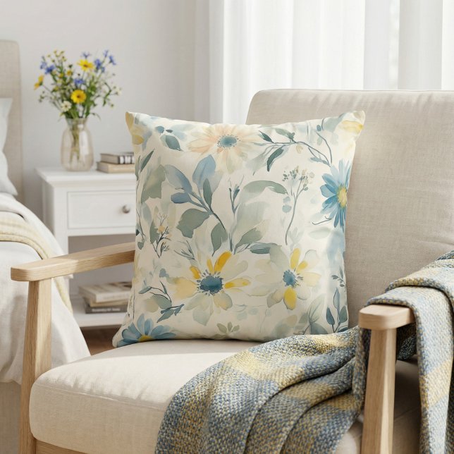 Coussin Dalia Aquarelle Soft Meadow (Créateur téléchargé)