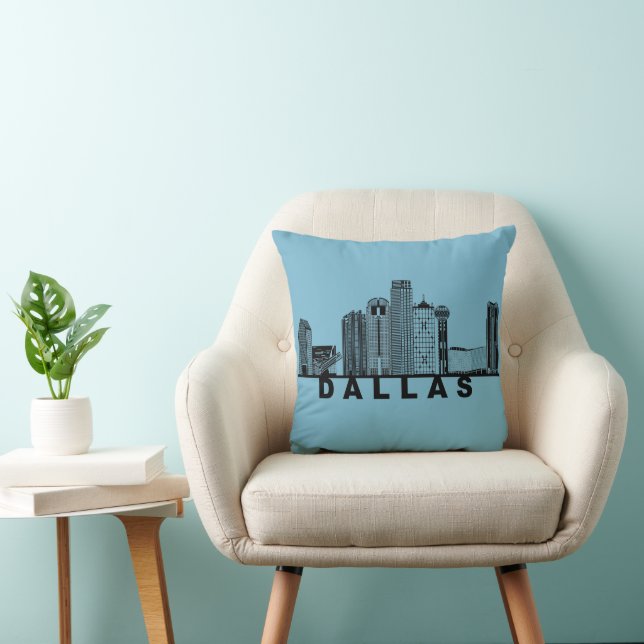 Coussin Dallas Skyline Silhouette  (Chaise)
