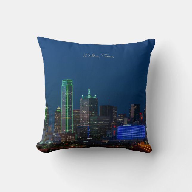 Coussin Dallas, Texas, photo de paysage urbain, (Recto)