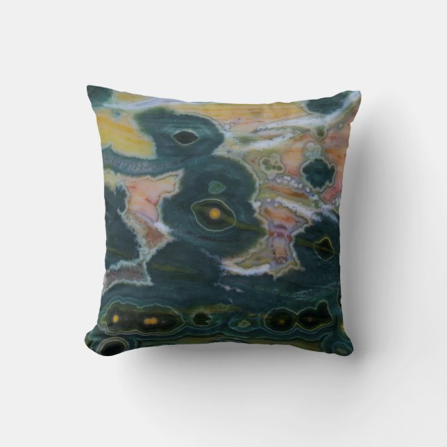 Coussin Dalle de Jasper Océan (Recto)