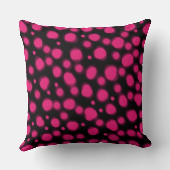 Coussin dalmate points poster de animal rose et noir tache (Verso)