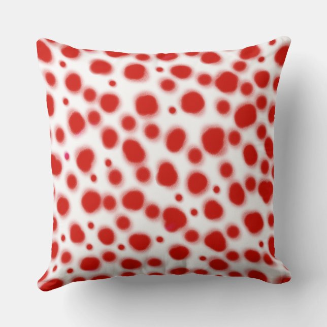 Coussin dalmate points poster de animal rouge et blanc tac (Verso)
