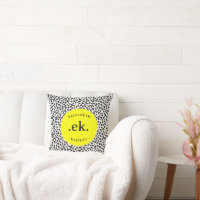 Dalmatian abstrait motif monogramme jaune